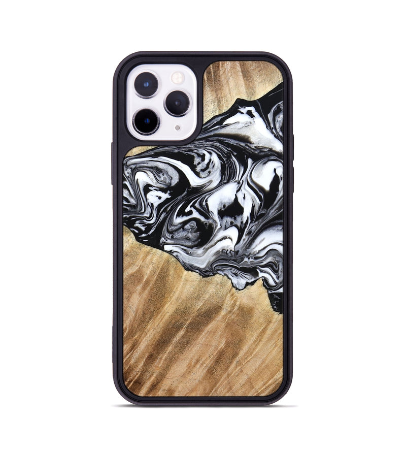 iPhone 11 Pro Wood Phone Case - Rashida (Black & White, 776335)