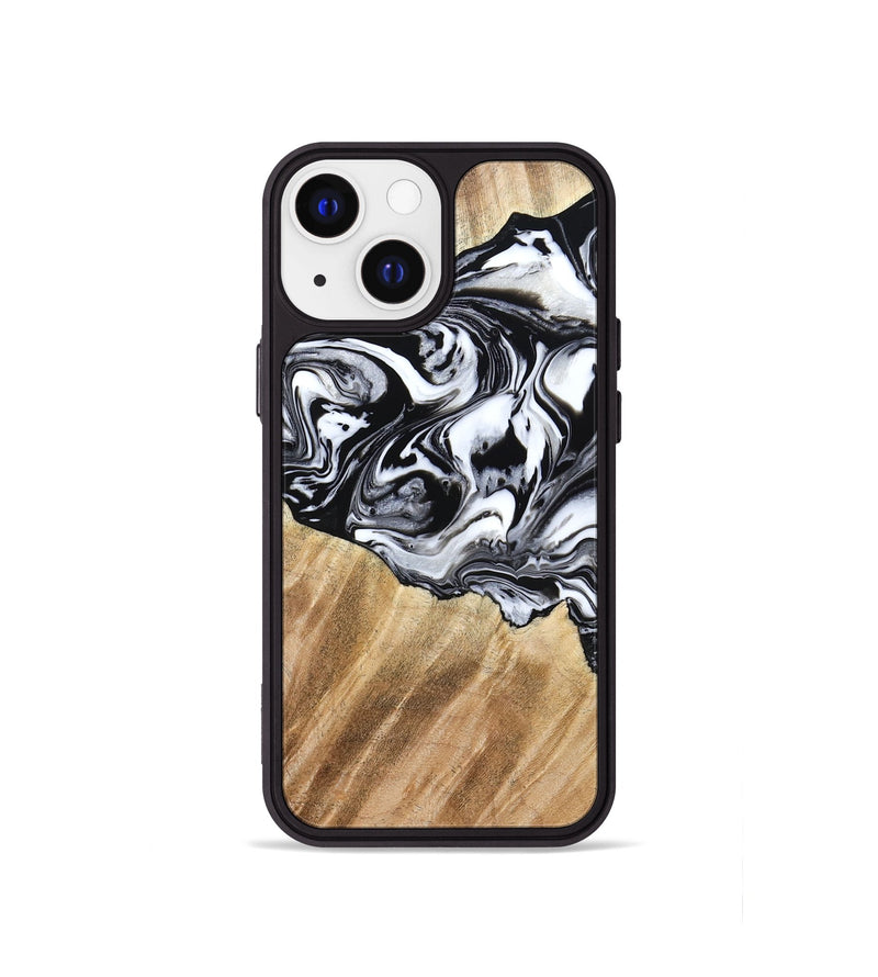 iPhone 13 mini Wood Phone Case - Rashida (Black & White, 776335)