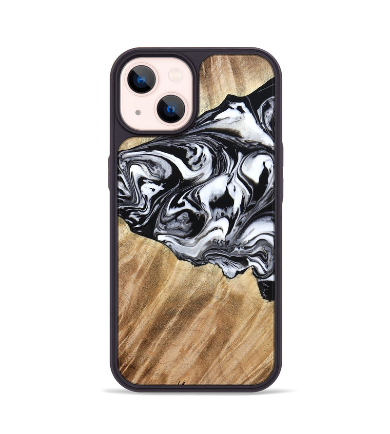 iPhone 14 Wood Phone Case - Rashida (Black & White, 776335)