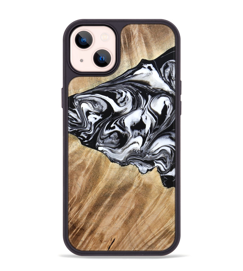 iPhone 14 Plus Wood Phone Case - Rashida (Black & White, 776335)