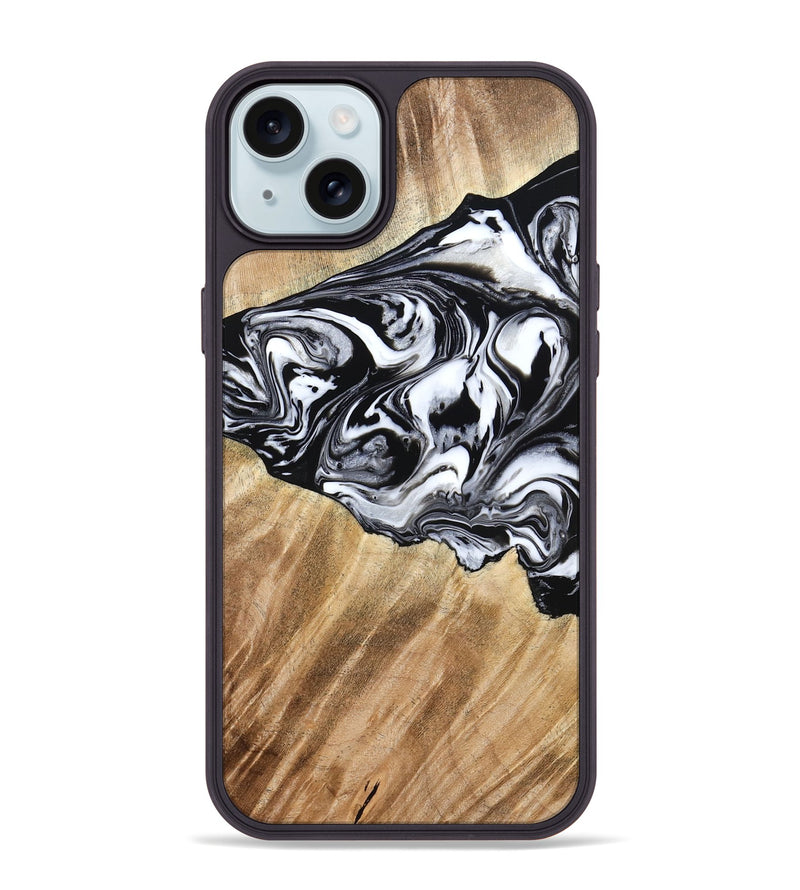 iPhone 15 Plus Wood Phone Case - Rashida (Black & White, 776335)