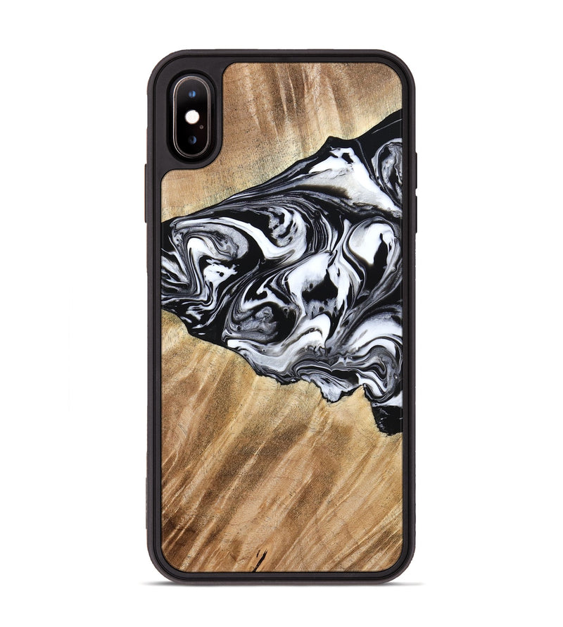 iPhone Xs Max Wood Phone Case - Rashida (Black & White, 776335)