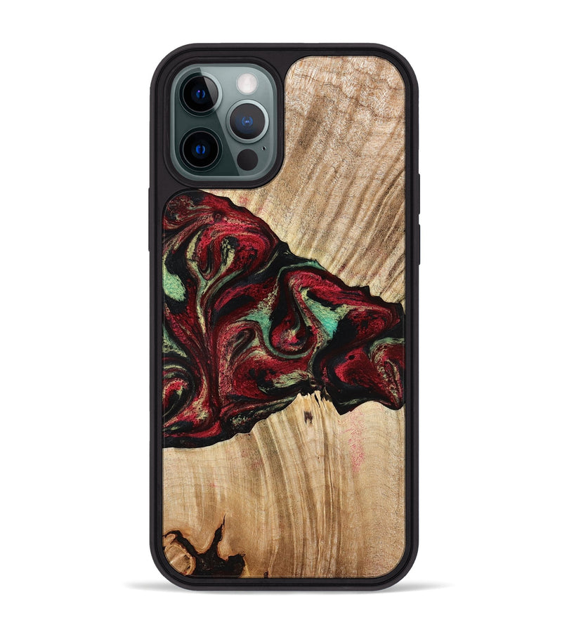 iPhone 12 Pro Max Wood Phone Case - Cayla (Red, 776629)