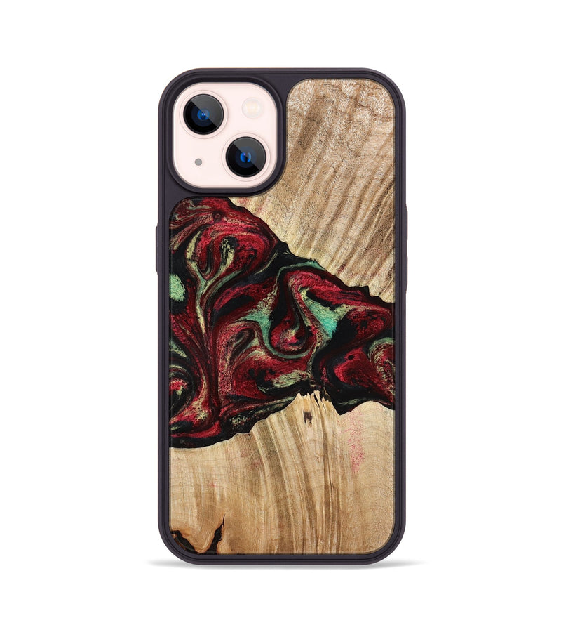 iPhone 14 Wood Phone Case - Cayla (Red, 776629)
