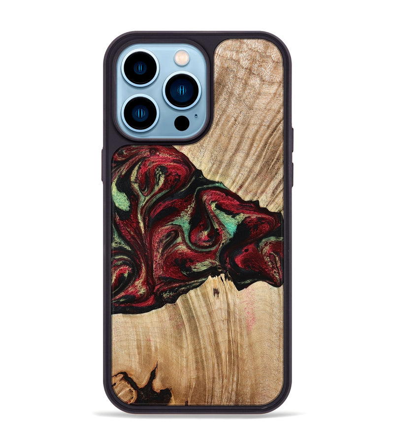 iPhone 14 Pro Max Wood Phone Case - Cayla (Red, 776629)