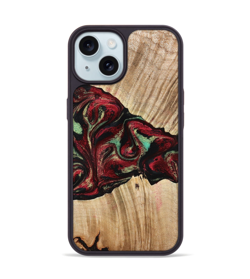 iPhone 15 Wood Phone Case - Cayla (Red, 776629)