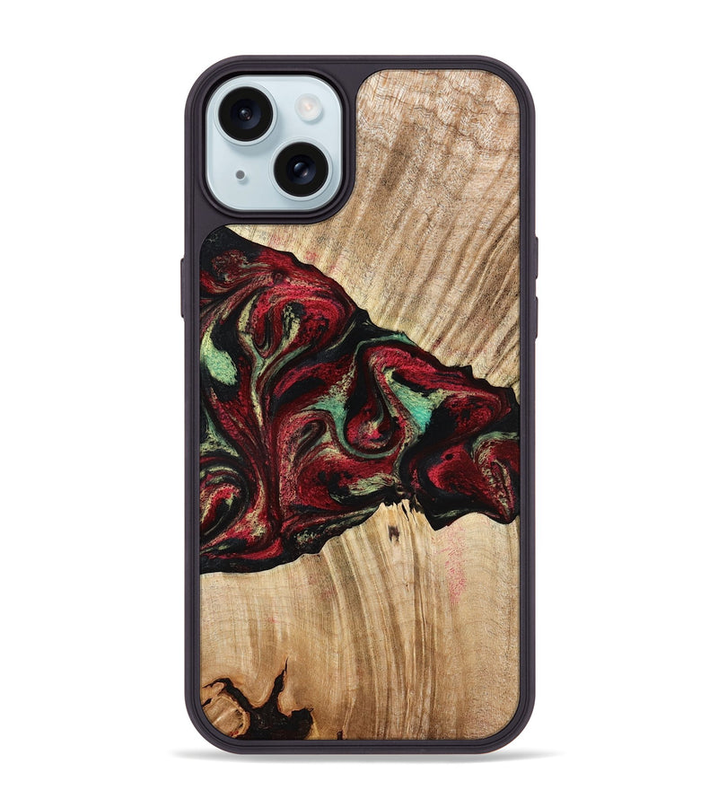 iPhone 15 Plus Wood Phone Case - Cayla (Red, 776629)