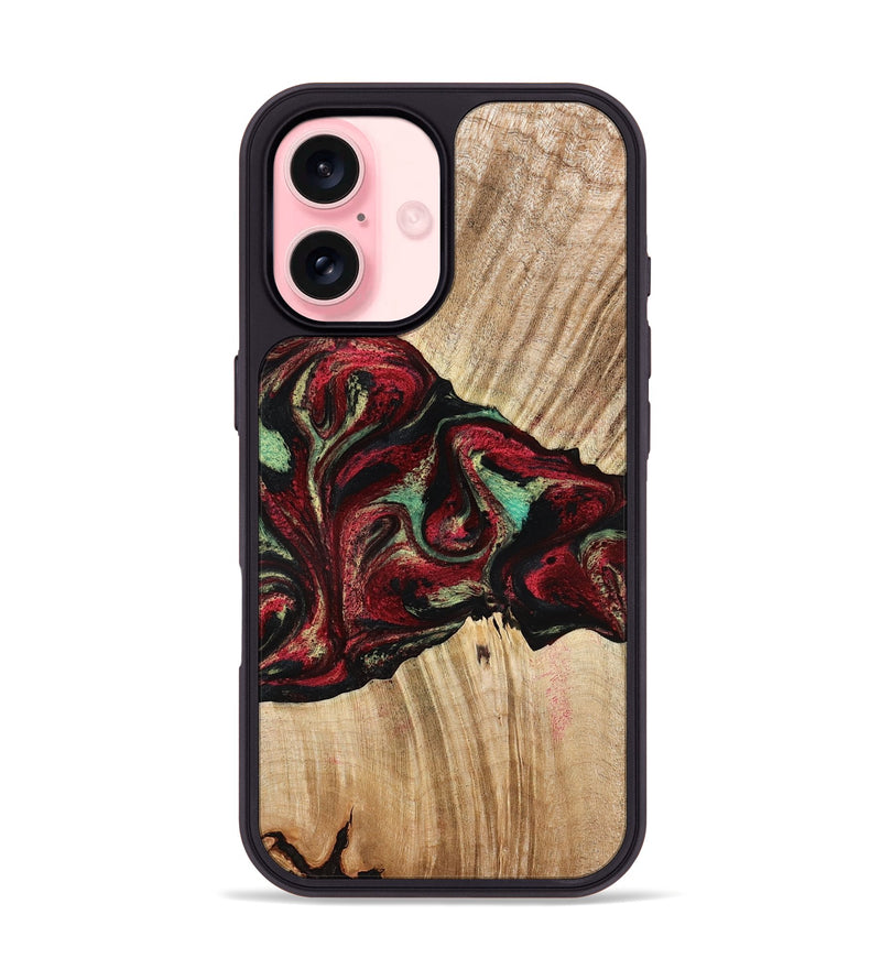iPhone 16 Wood Phone Case - Cayla (Red, 776629)