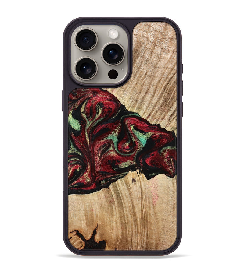 iPhone 16 Pro Max Wood Phone Case - Cayla (Red, 776629)