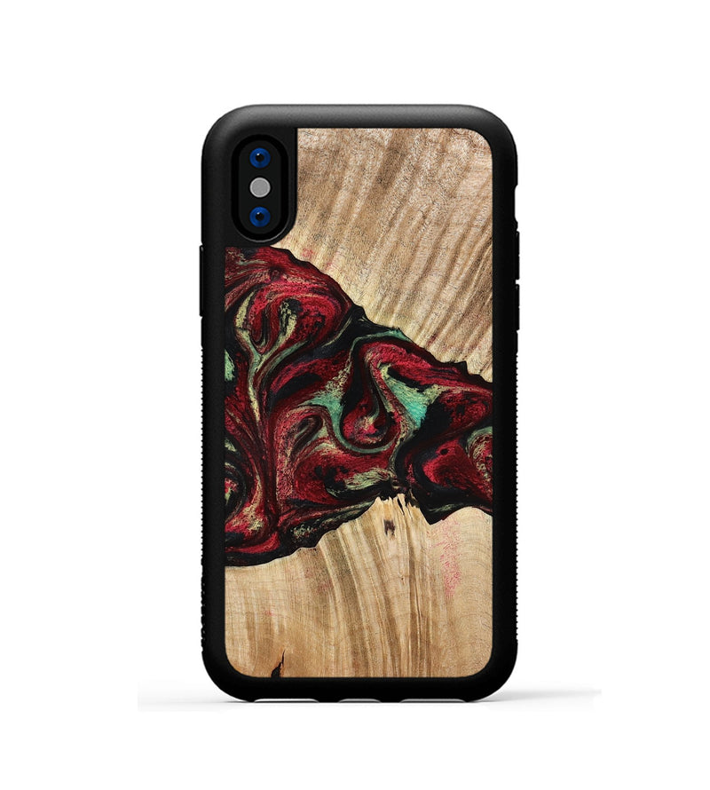 iPhone Xs Wood Phone Case - Cayla (Red, 776629)