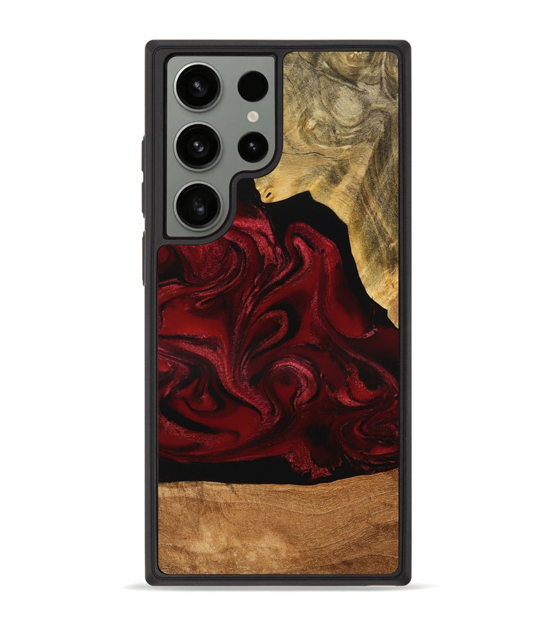 Galaxy S23 Ultra Wood Phone Case - Omer (Red, 776632)
