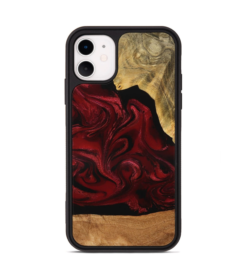 iPhone 11 Wood Phone Case - Omer (Red, 776632)