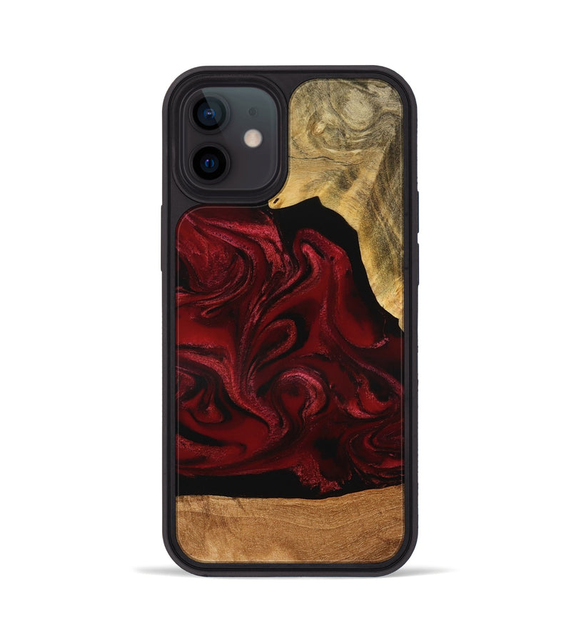 iPhone 12 Wood Phone Case - Omer (Red, 776632)