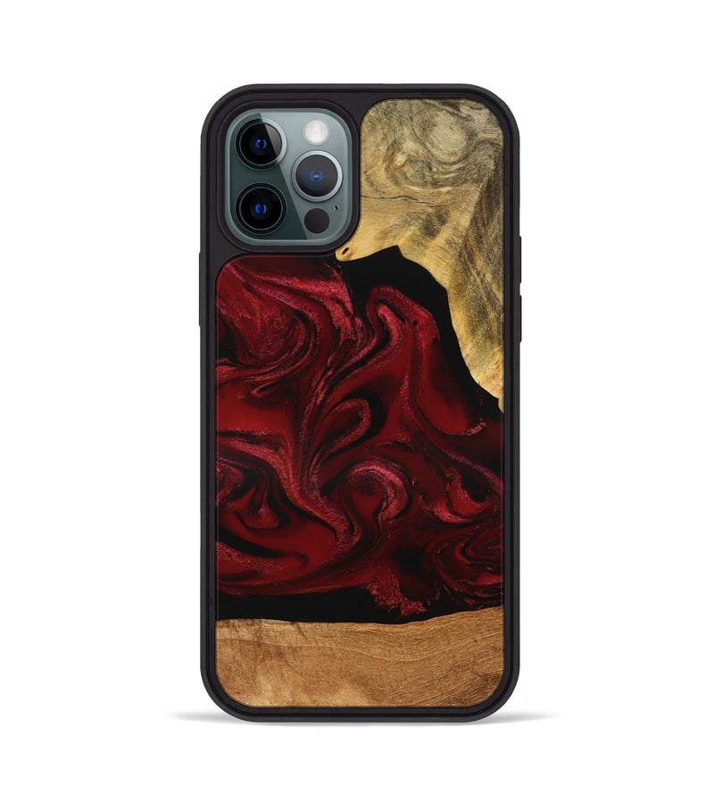 iPhone 12 Pro Wood Phone Case - Omer (Red, 776632)