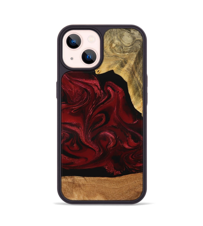 iPhone 14 Wood Phone Case - Omer (Red, 776632)