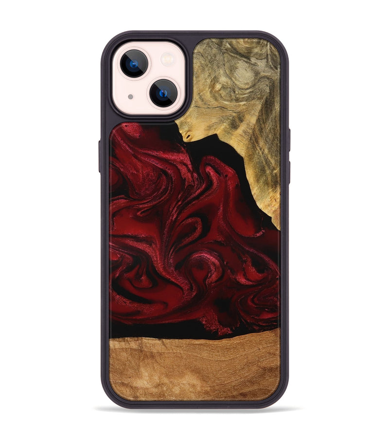 iPhone 14 Plus Wood Phone Case - Omer (Red, 776632)