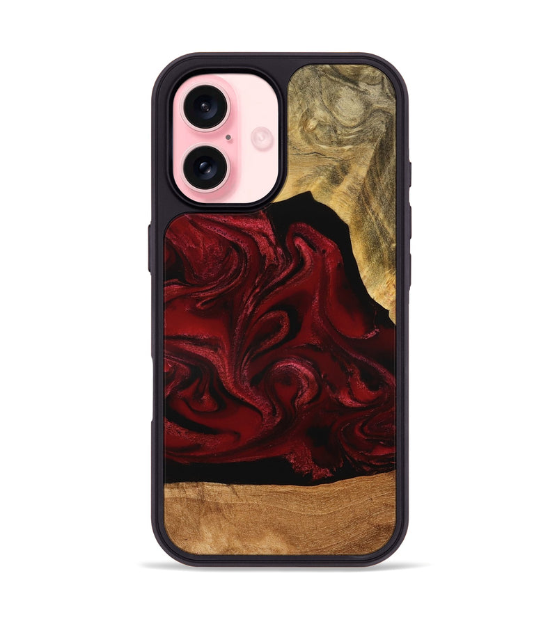 iPhone 16 Wood Phone Case - Omer (Red, 776632)