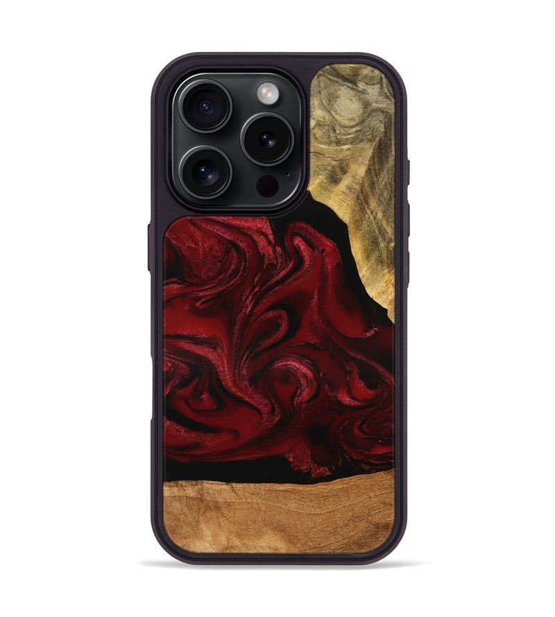 iPhone 16 Pro Wood Phone Case - Omer (Red, 776632)