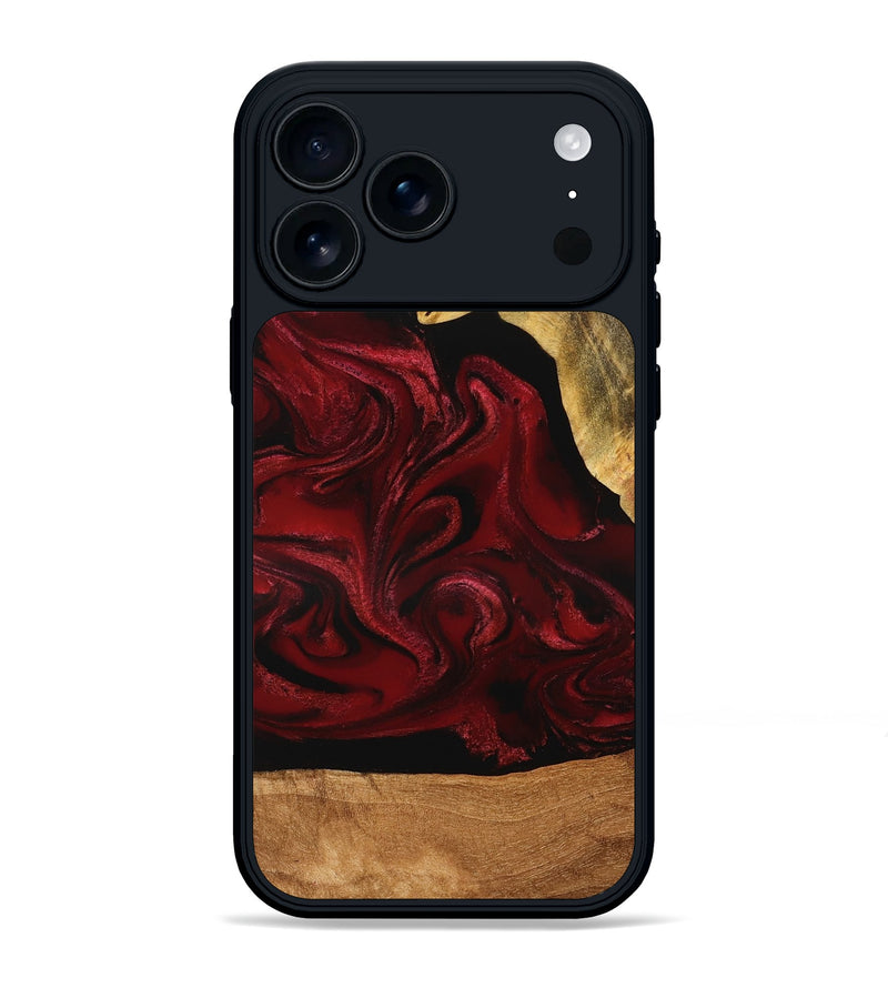 iPhone 17 Pro Max Wood Phone Case - Omer (Red, 776632)