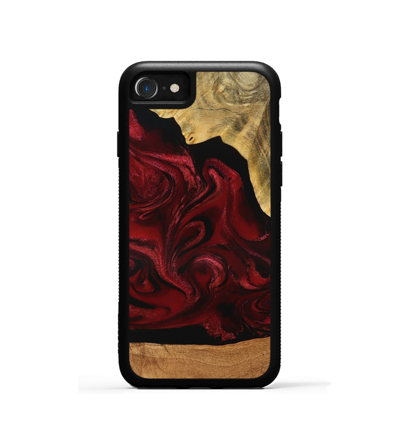 iPhone SE Wood Phone Case - Omer (Red, 776632)