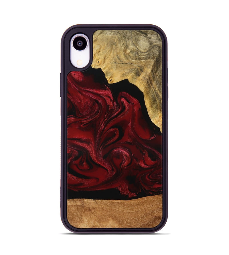 iPhone Xr Wood Phone Case - Omer (Red, 776632)