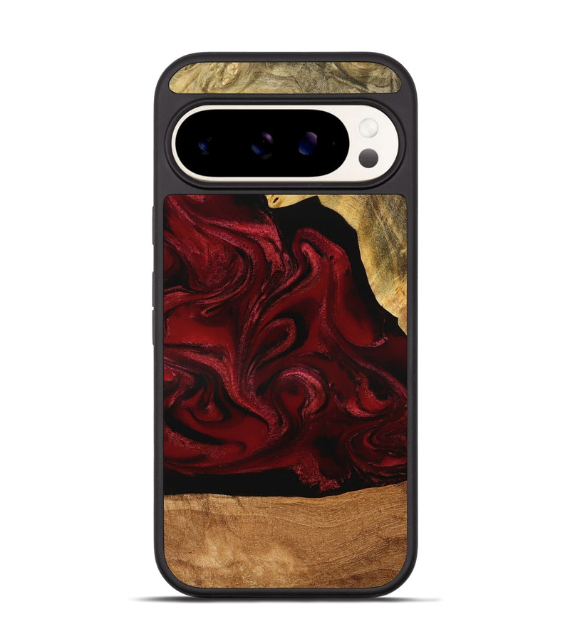 Pixel 9 Wood Phone Case - Omer (Red, 776632)