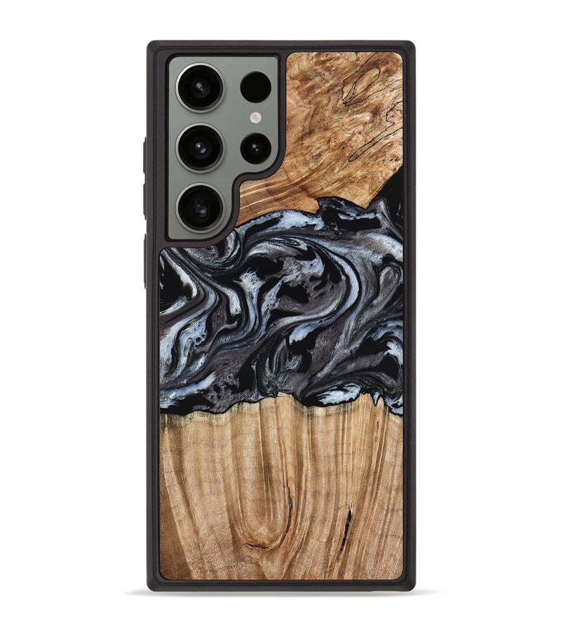 Galaxy S23 Ultra Wood Phone Case - Luz (Black & White, 776633)