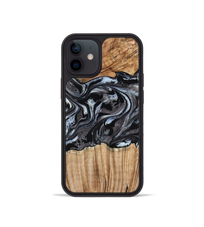 iPhone 12 mini Wood Phone Case - Luz (Black & White, 776633)