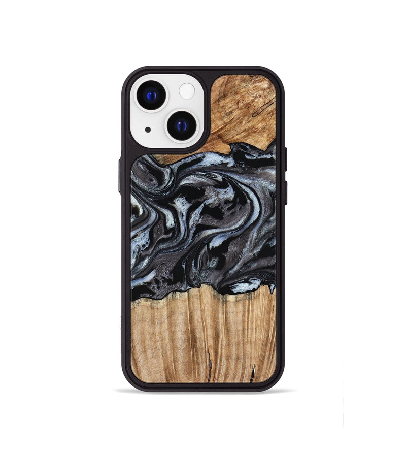 iPhone 13 mini Wood Phone Case - Luz (Black & White, 776633)