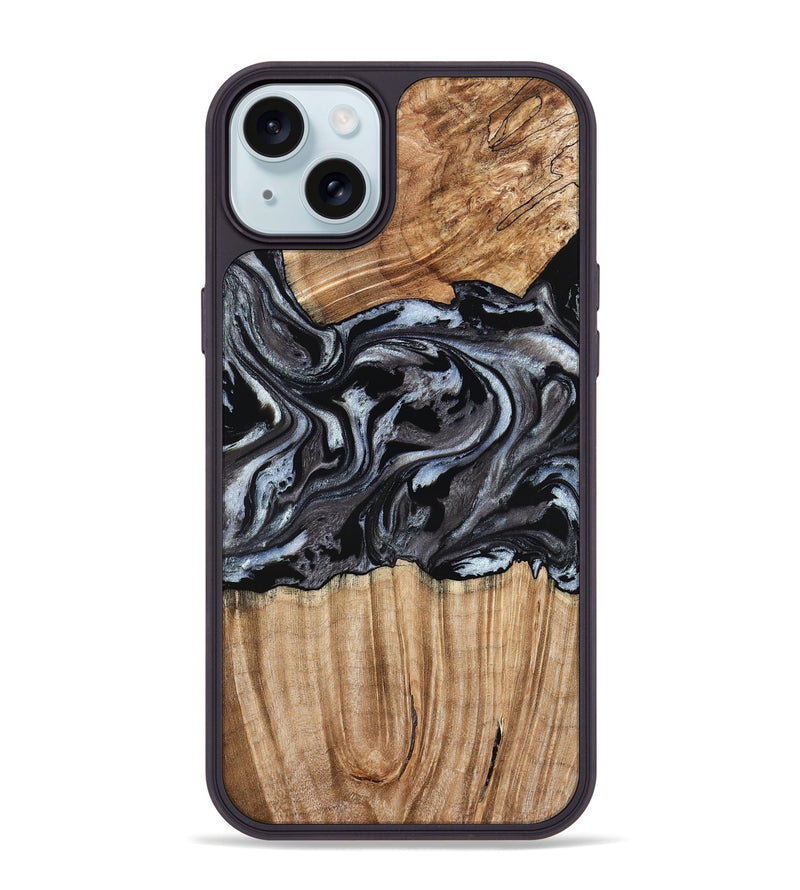 iPhone 15 Plus Wood Phone Case - Luz (Black & White, 776633)