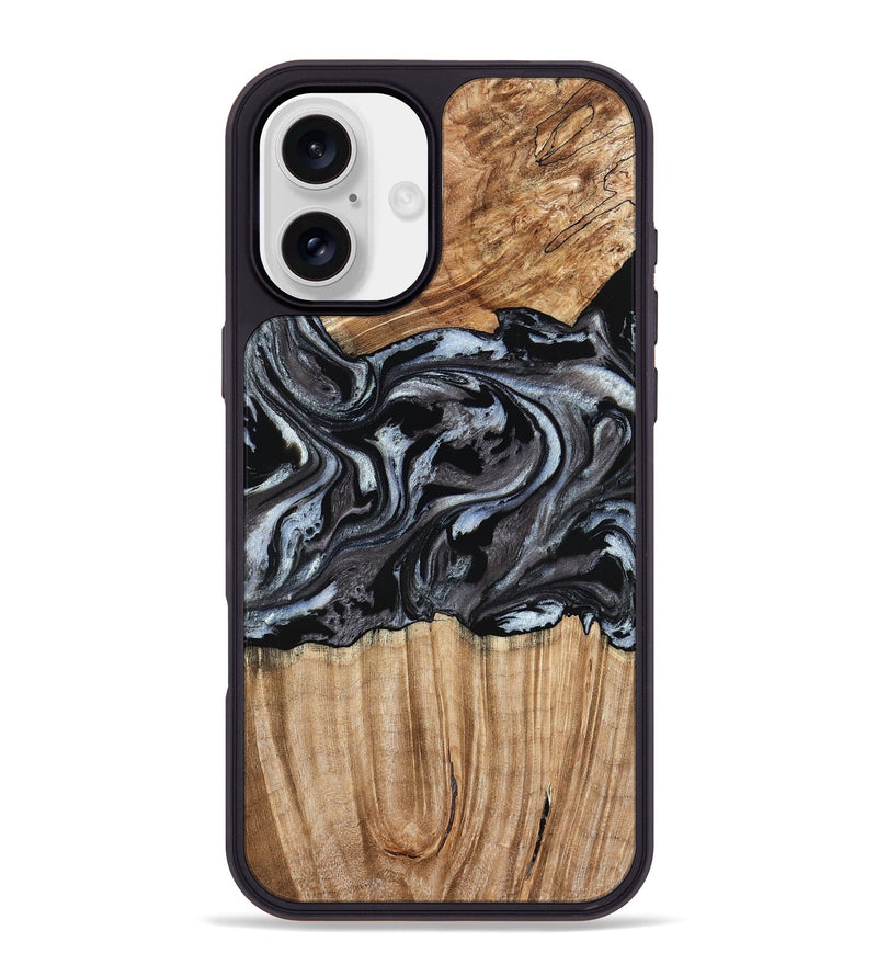 iPhone 16 Plus Wood Phone Case - Luz (Black & White, 776633)