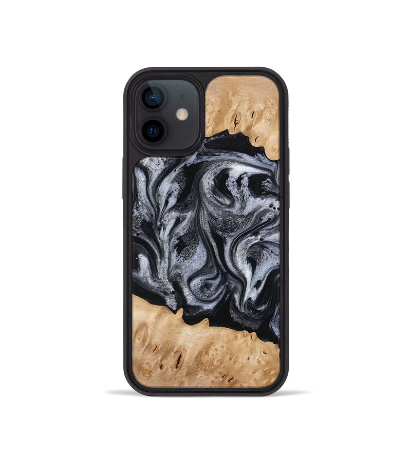 iPhone 12 mini Wood Phone Case - Tyrell (Black & White, 776640)