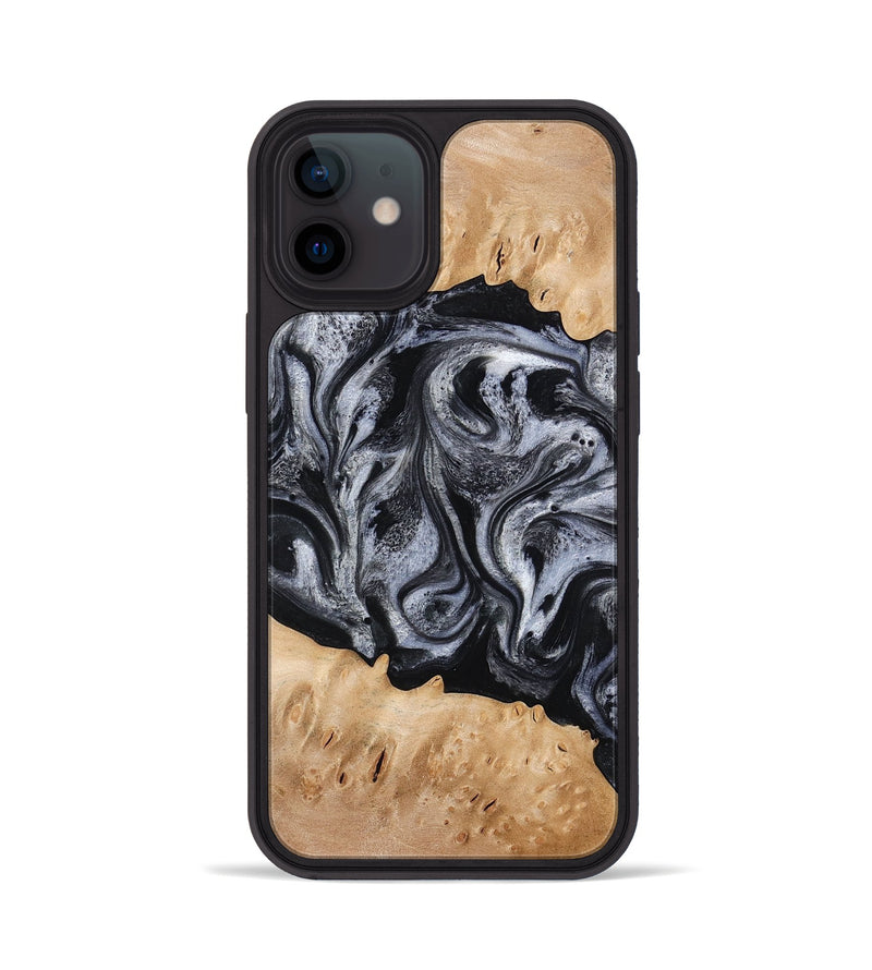 iPhone 12 Wood Phone Case - Tyrell (Black & White, 776640)