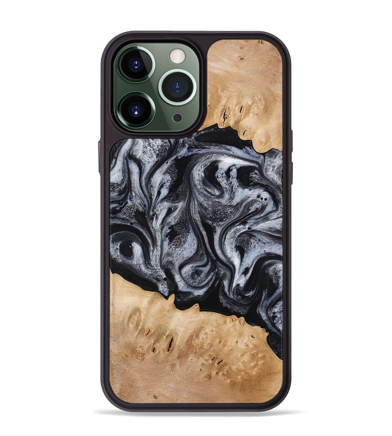 iPhone 13 Pro Max Wood Phone Case - Tyrell (Black & White, 776640)