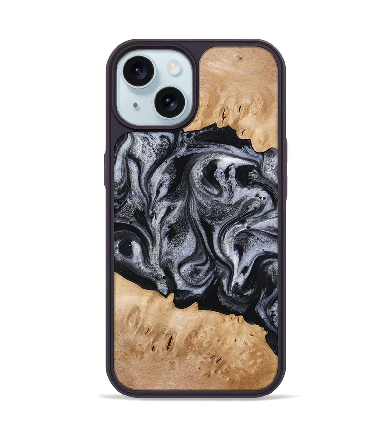 iPhone 15 Wood Phone Case - Tyrell (Black & White, 776640)