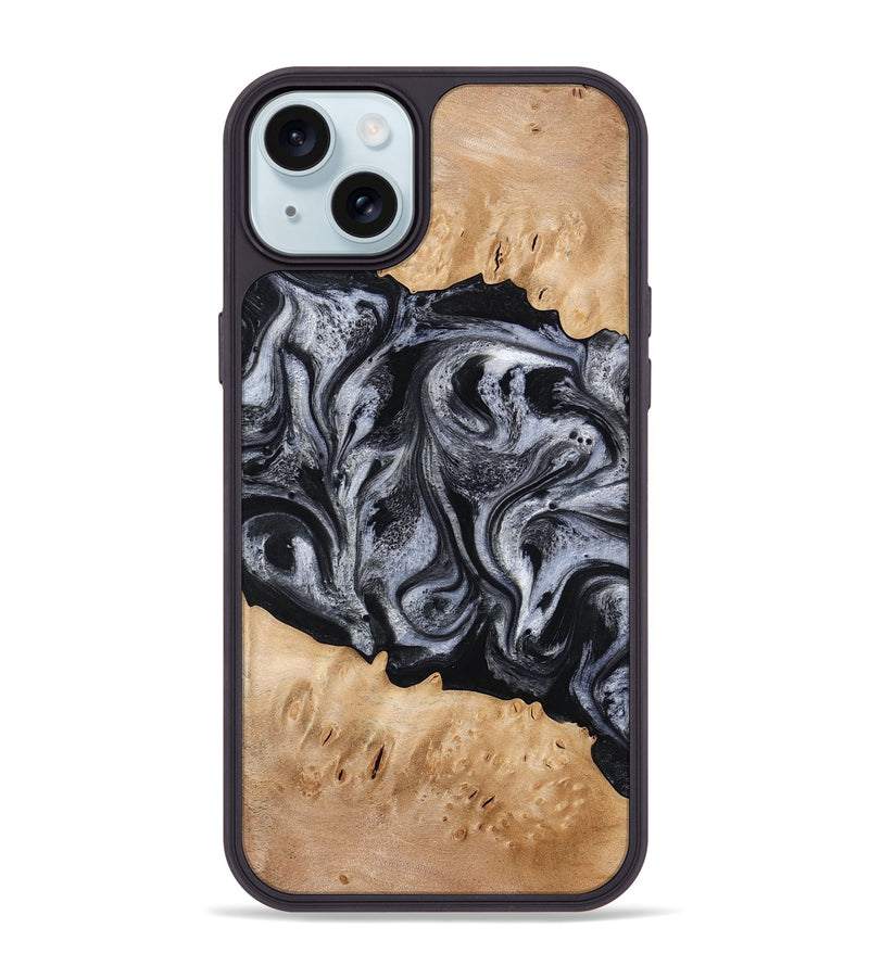 iPhone 15 Plus Wood Phone Case - Tyrell (Black & White, 776640)