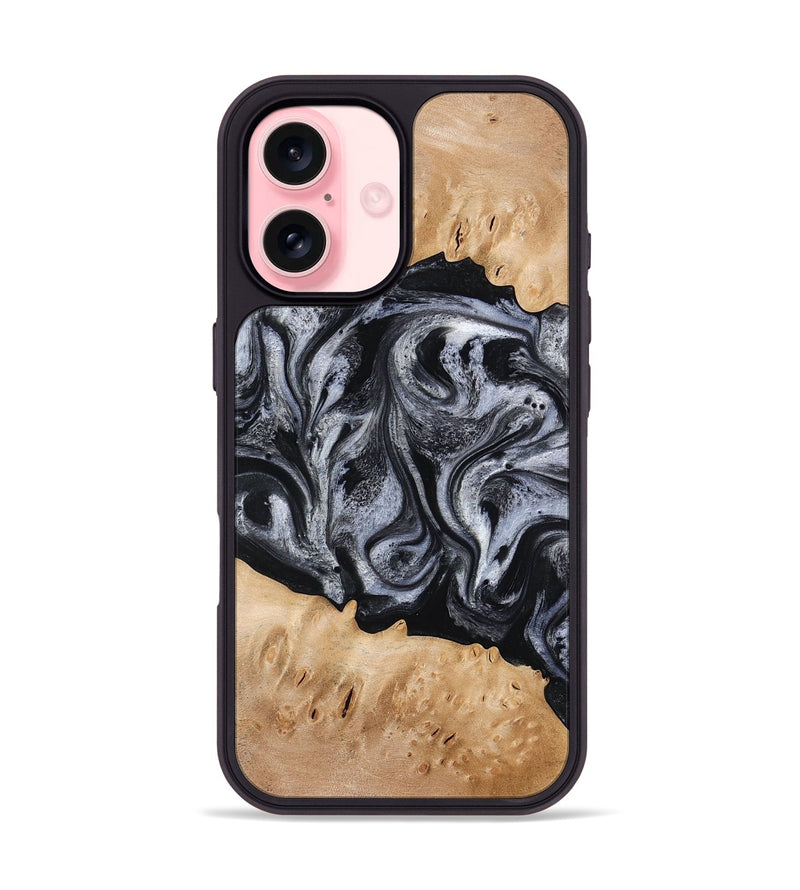 iPhone 16 Wood Phone Case - Tyrell (Black & White, 776640)
