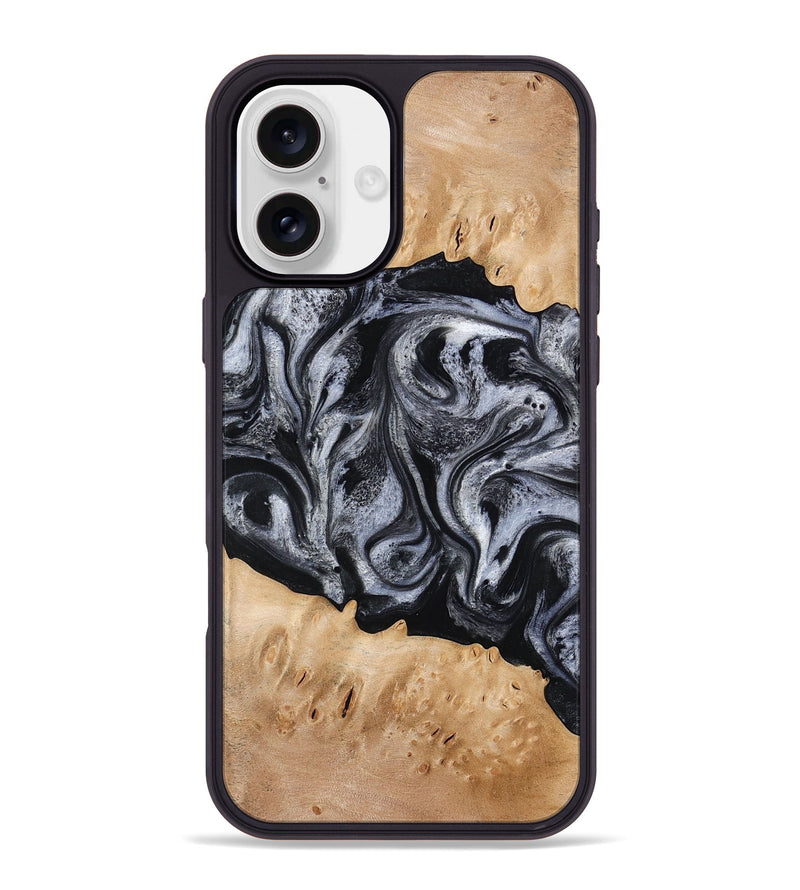 iPhone 16 Plus Wood Phone Case - Tyrell (Black & White, 776640)