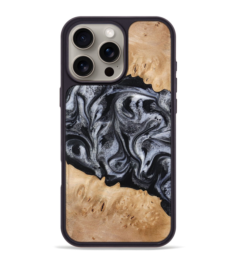 iPhone 16 Pro Max Wood Phone Case - Tyrell (Black & White, 776640)