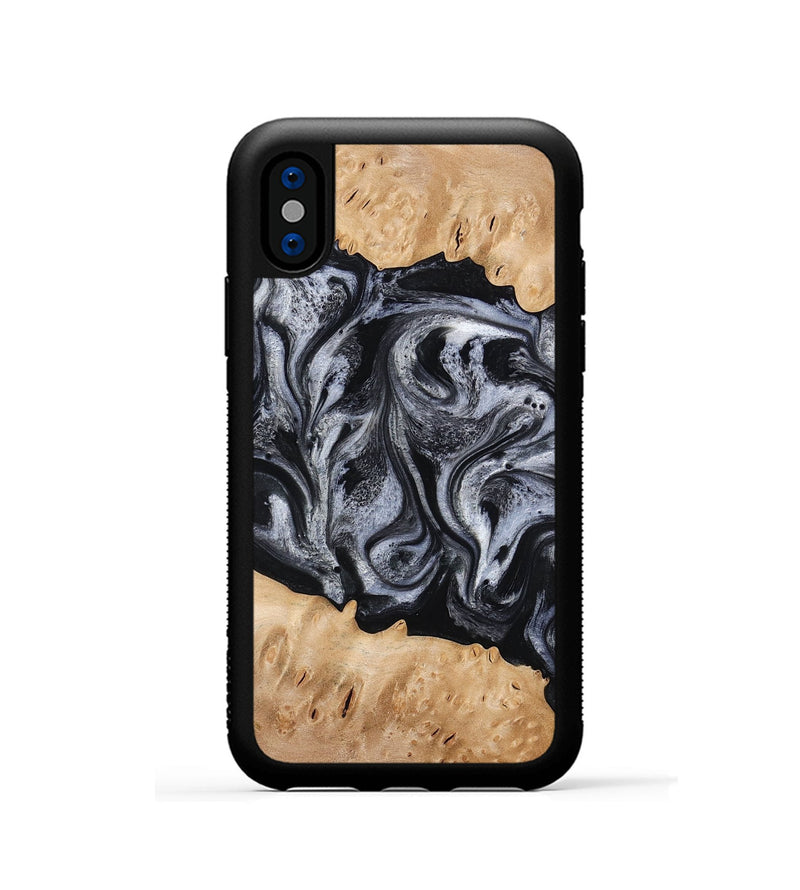 iPhone Xs Wood Phone Case - Tyrell (Black & White, 776640)