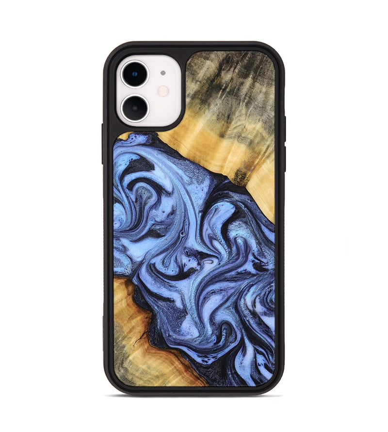 iPhone 11 Wood Phone Case - Itzel (Blue, 776680)