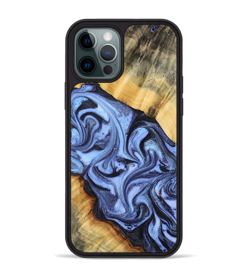 iPhone 12 Pro Max Wood Phone Case - Itzel (Blue, 776680)