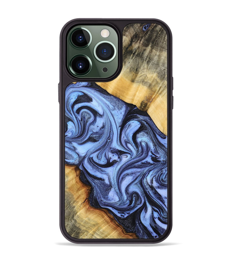iPhone 13 Pro Max Wood Phone Case - Itzel (Blue, 776680)