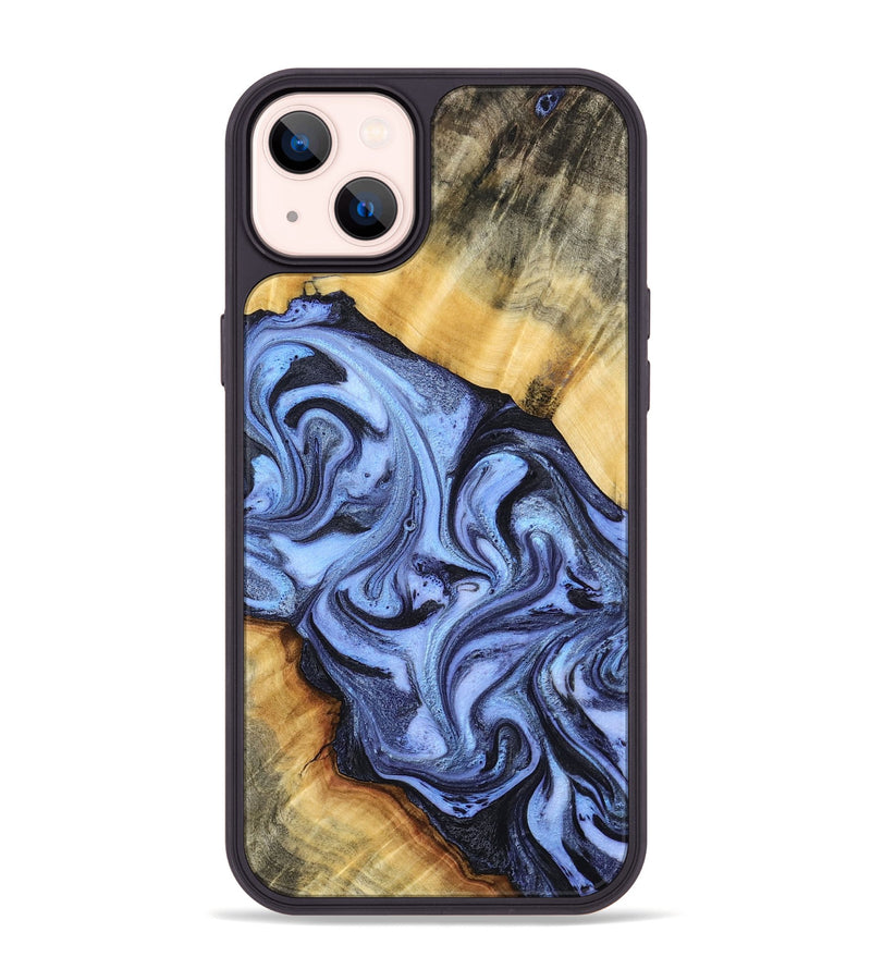 iPhone 14 Plus Wood Phone Case - Itzel (Blue, 776680)
