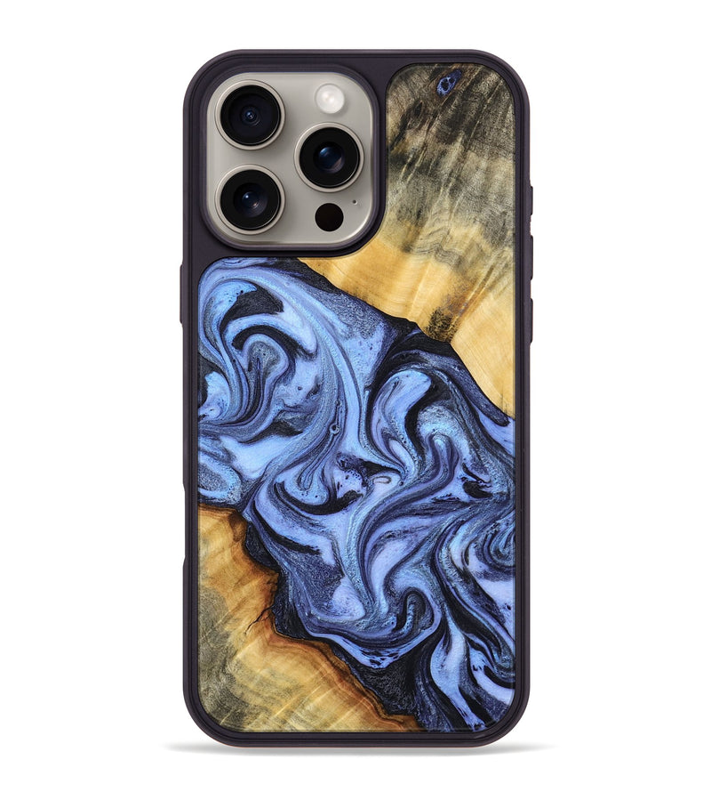 iPhone 16 Pro Max Wood Phone Case - Itzel (Blue, 776680)