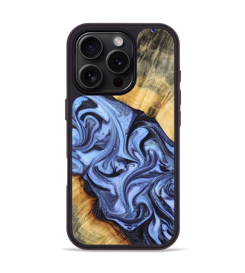 iPhone 16 Pro Wood Phone Case - Itzel (Blue, 776680)