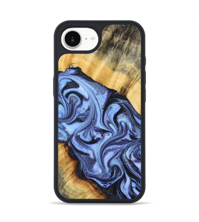 iPhone 16e Wood Phone Case - Itzel (Blue, 776680)