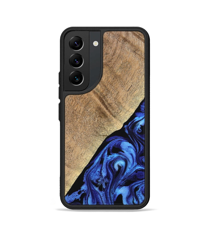 Galaxy S22 Wood Phone Case - Jaylan (Blue, 776684)
