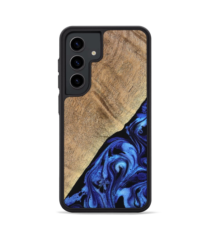 Galaxy S24 Wood Phone Case - Jaylan (Blue, 776684)
