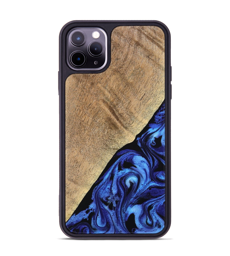 iPhone 11 Pro Max Wood Phone Case - Jaylan (Blue, 776684)